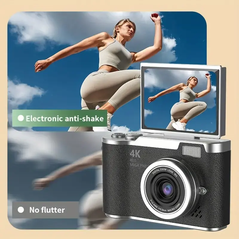 48MP Compact Digital Camera 4K HD 8X Zoom with Flip Screen Ideal for Students and Travel Photography 7