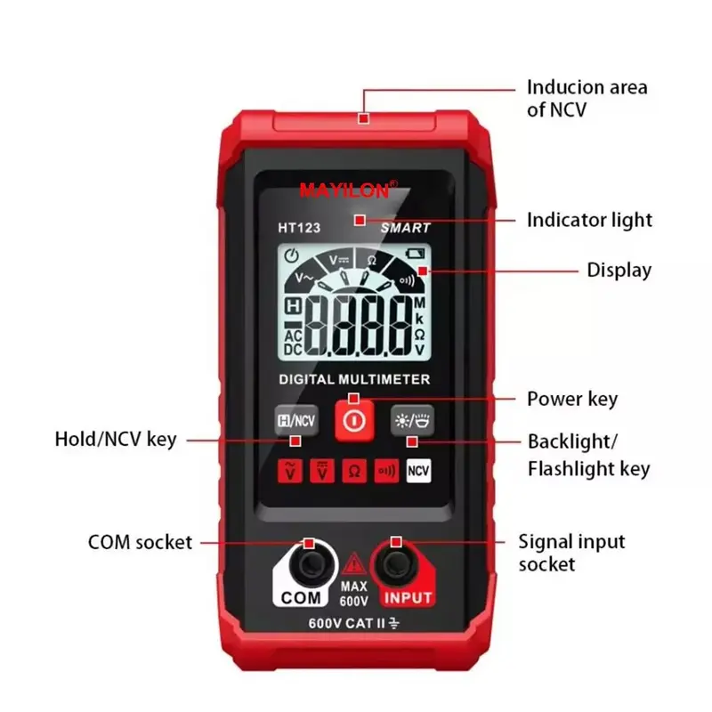Professional Digital Multimeter Voltmeter Ohmmeter Ammeter Multi Tester Meter 3