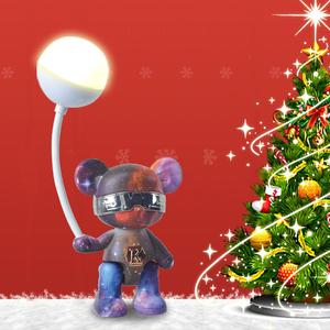 Cartoon Bear Design Moon Lamp, Rechargeable Night Light, Creative Romantic Atmosphere Light for Kids Room Bedroom Decor