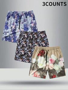 Men's All Over Print Shorts, Casual Comfy Breathable Shorts for Summer, Men's Swimwear for Beach Vacation