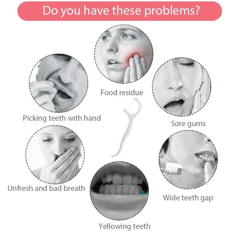 Dental Floss Sticks -300pcs Floss Picks, Floss Sticks Dental, Toothpicks, Teeth Cleaning, Thin Floss, to Protect The Gap Does Not Grow Oral Comfort 1