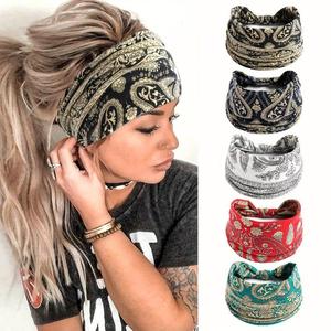 Women's Paisley Print Bowknot Design Headband, Sweatband for Women, Elastic Sweat-absorbing Hairband for Gym Workout, Hair Accessories for All Seasons, Gym Wrap Headband, Sweat Wicking Headband, fitness sweat band, Elastic Headbands, Sports Headband