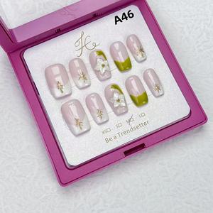 French-style handcrafted nail art, hand-painted flowers from The Wizard of Oz, detachable and pressable nails press  nails miffy  nails miffy  nails short  press  nails