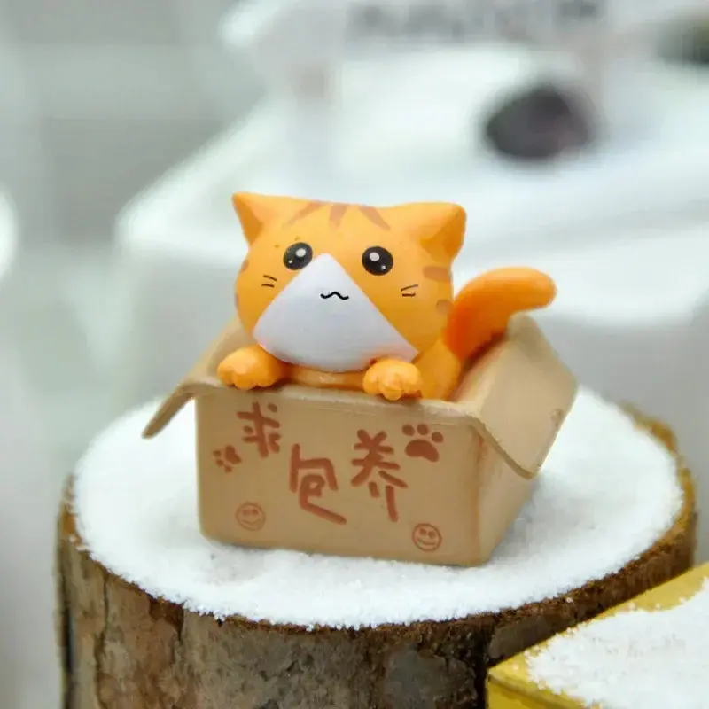 Home Decor Kawaii Mini Cat Ornament Garden kitten statue Gift For Kids Children Baby Room Decoration Toy Miniature Figurines 1