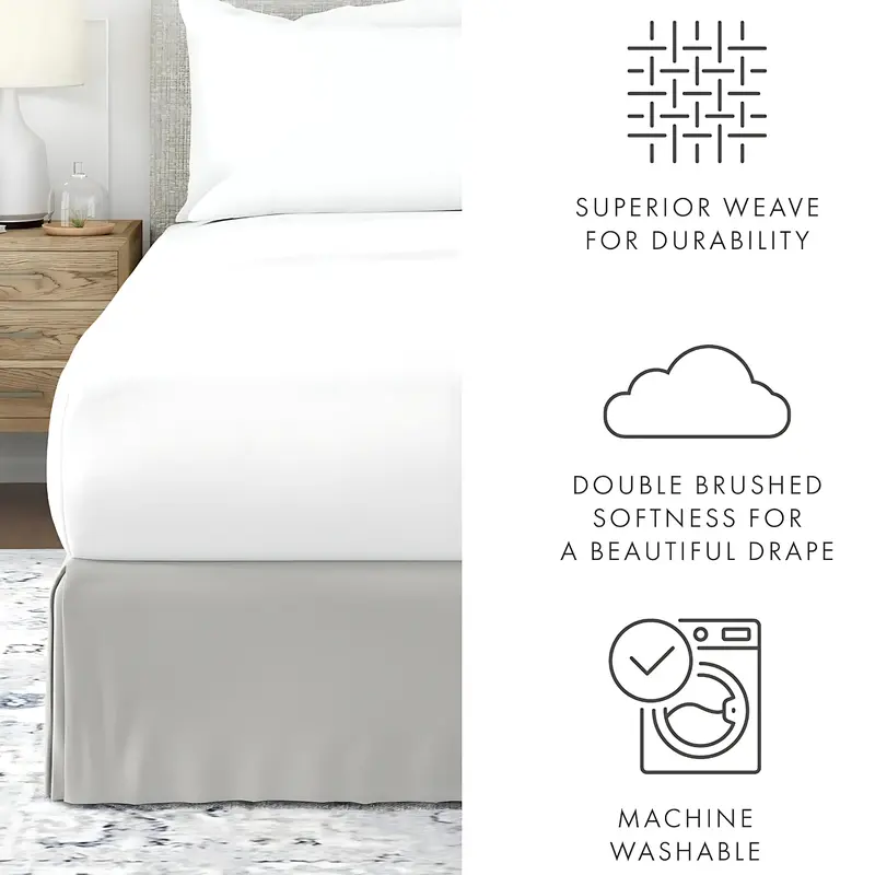 Fitted Bed Skirts Valance Sheets 200 Count Luxury Plain Dyed Pleated Poly Cotton Bed Base Under Mattress Bedding hotel  sheets soft  bed soft  bed panda  mattress  topper bed  sheets throw  blanket 7