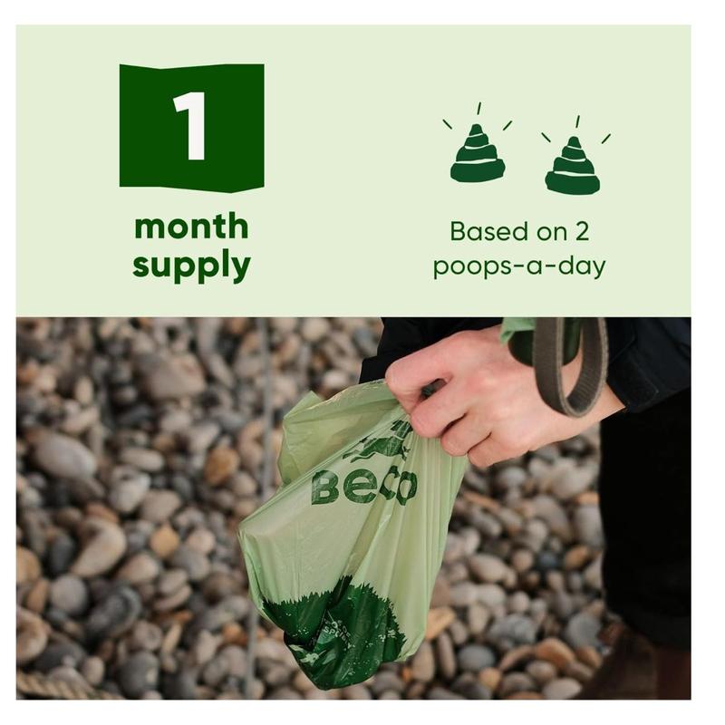 Beco Strong & Large Poop Bags - 60 Bags (4 Rolls of 15) - Unscented - Dispenser Compatible Dog Poo Bags, Multi 4