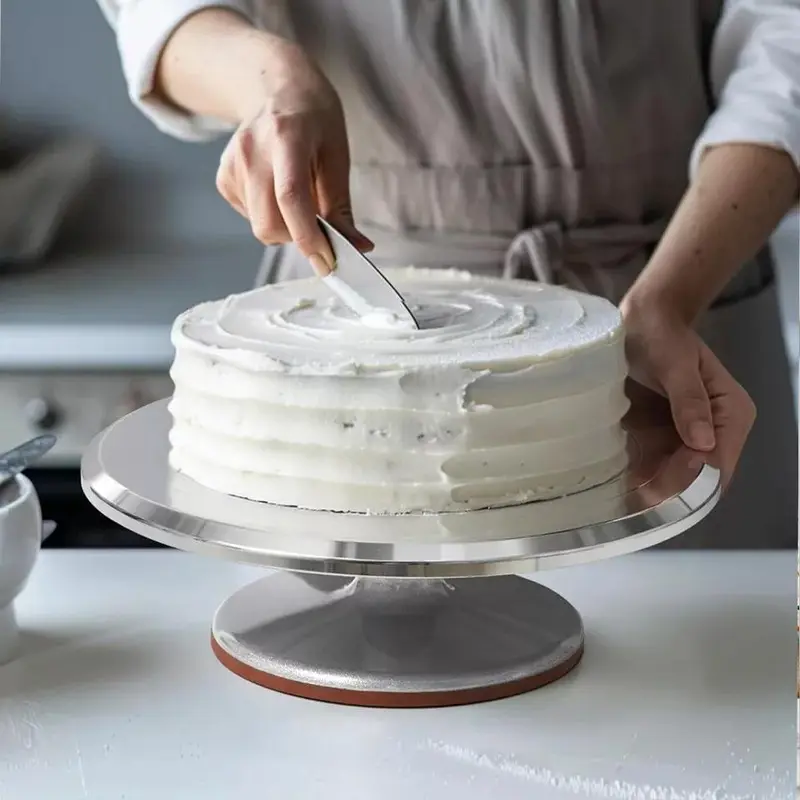 Cake Turntable 12'' Aluminum Cake Revolving Stand Holder Cake Baking Decor Tool Bakeware Utensils 8