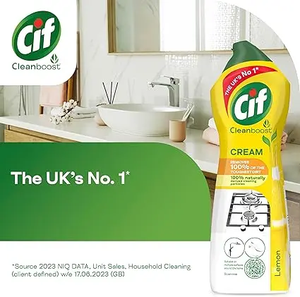 Lemon Cream Cleaner multipurpose surface cleaner with 100% natural cleaning particles removes 100% of the toughest dirt 750 ml Household 2