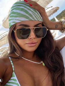 Unisex Vintage Trendy Metal Frame Sunglasses, Retro Outdoor Sports Sunglasses, Fashionable Boho Sunglasses for Men & Women for Everyday Use, Trendy Beach Eyewear, Summer Sports Sunglasses, Stylish Glasses