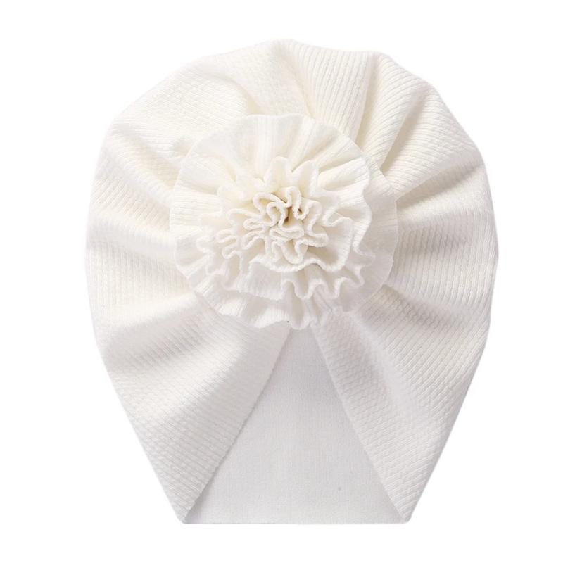 Product Introduction of Big Blossom Flower Ribbed Turban Baby Hats Topknot Cotton Cap Toddler Boy Girl Headwraps Bonnet Newborn Beanies Kids Accessories 2