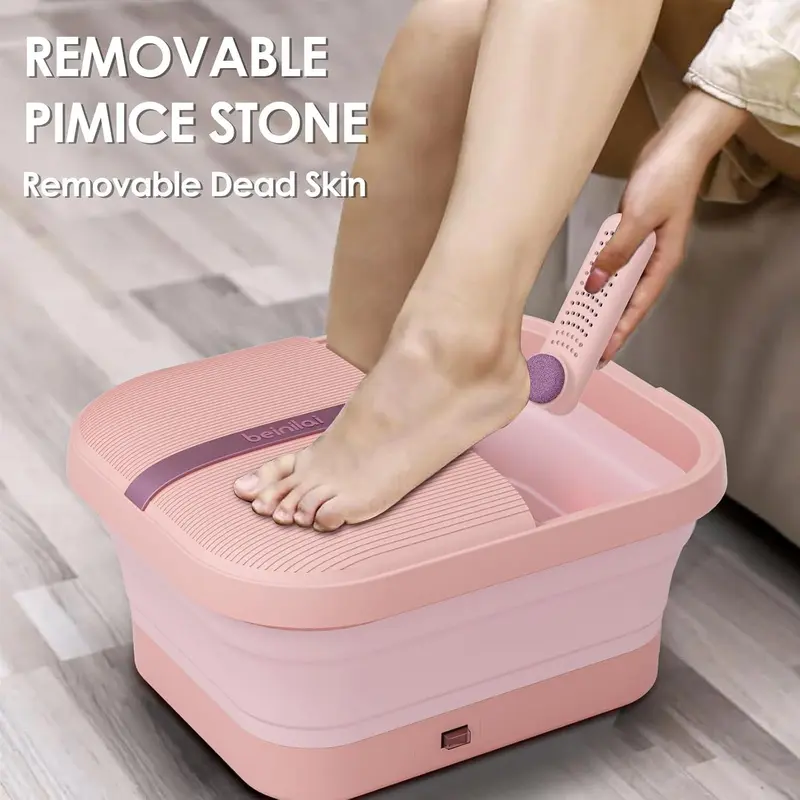 Beinilai Collapsible Foot Spa and Massager with Heat, Bubbles, Vibration & Pumice Stone | Buy Online at Amizek 4