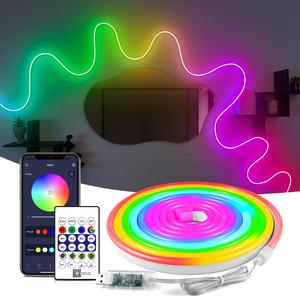 LED Strip Light, 1 Count USB Powered APP Control LED Neon Strip Light, Decorative Light for Bedroom Wall Cabinet Showcase, Home Decor