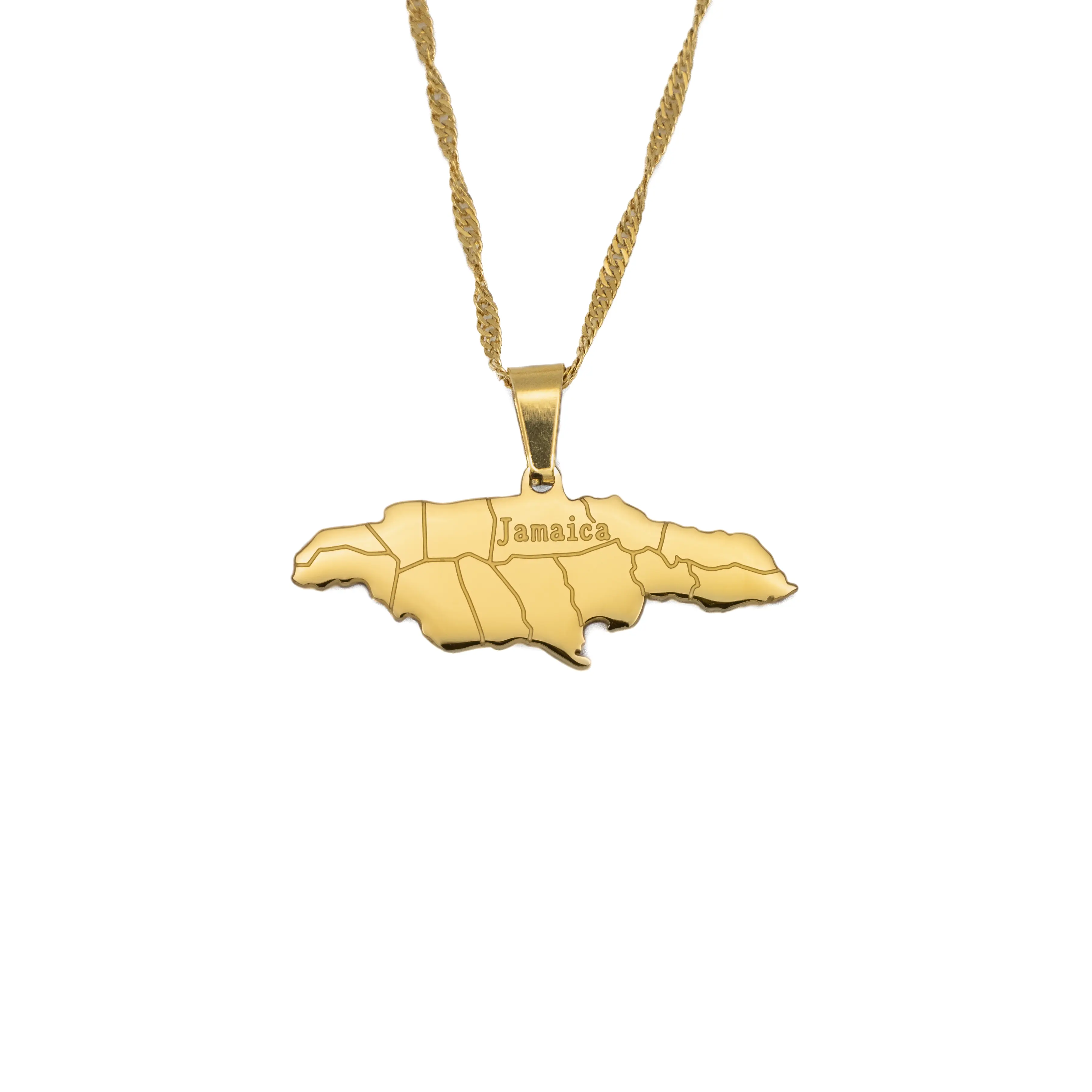 Jamaica Map Necklace