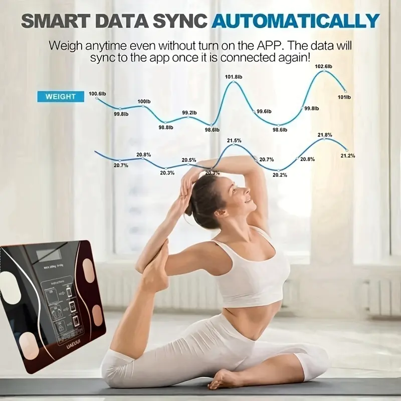 Intelligent electronic scale, weighing scale, body fat scale, fat scale, bathroom scale, household small body scale. 4