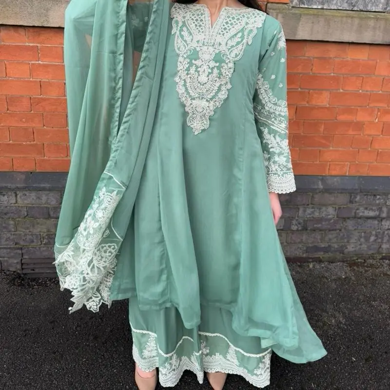 JANAN Luxury Chiffon 3 Piece Suit for Women - Pakistani and Indian Style - Casual, Womenswear, Eid 2