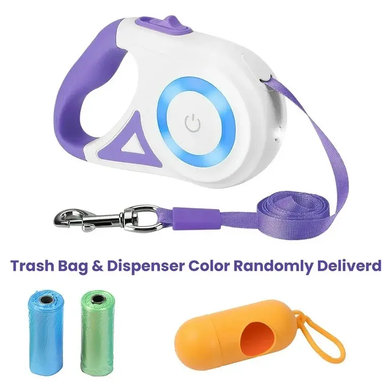 Retractable Led Dog Leash With Non-slip Handle, 5M Adjustable Tractor Rope for Night Walks, Dog & Cat Accessories For Large, Medium, Small Dogs, Dog Refresher Collar Accessories, Dog Stuff, Gift Ideas, Christmas Gift 5