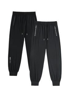 Men's Letter Print Drawstring Waist Pants, Casual Comfy Loose Trousers for Summer, Men's Bottoms for Daily Wear