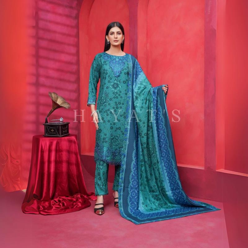 Dhanak Dress with Shawl |3 Pc| Winter Collection | Hayats UMHAT0560 2