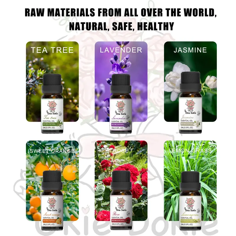 Essential Oil Set, 6 x 10ml, 100% Pure Natural Oils - Top 6 Aromatherapy Oils Gift Set-6 Pack - Lavender, Rose, Lemongrass, Tea Tree, Jasmine, Sweet Orange for Diffusers for Home, Sleep, Massage 2