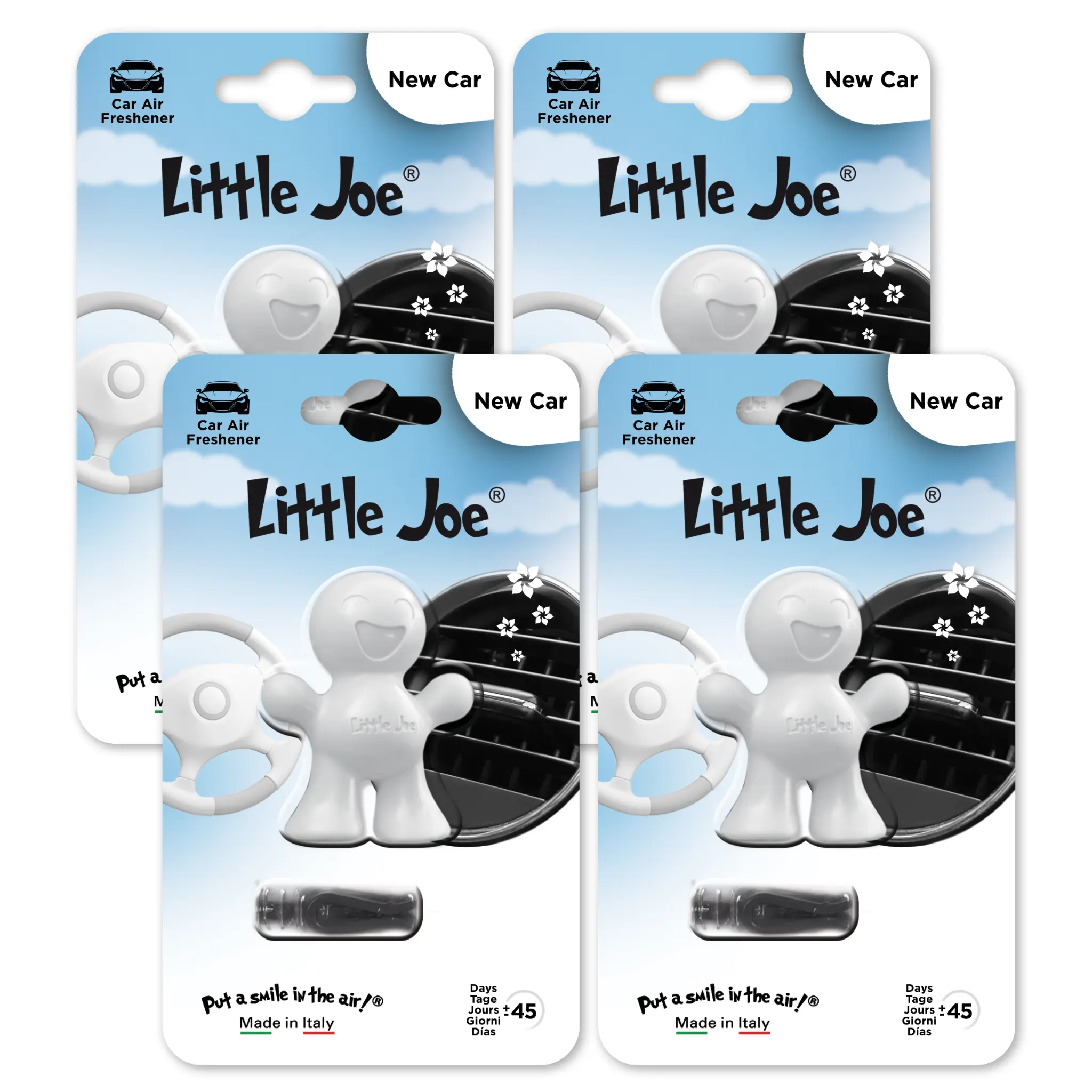 Little Joe Standard Car Air Freshener, 45-Day Long-Lasting Fragrance, Scented Vent Clip for Car Interior Home & Office - 4 Pack