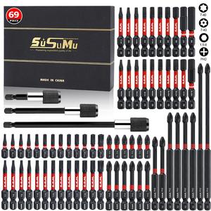 Screwdriver Bit Set, S2 Steel Cross Head Drill Bit Set, 1/4 Hex Shank Anti-slip Screwdriver Bit Set, Tool Box, Magnetic Screwdriver Bit Set for Impact Driver Electric Screwdriver, Screwdriver Drill Bits, Metal Bits, Heavy Duty, Tool Accessories, Hardware