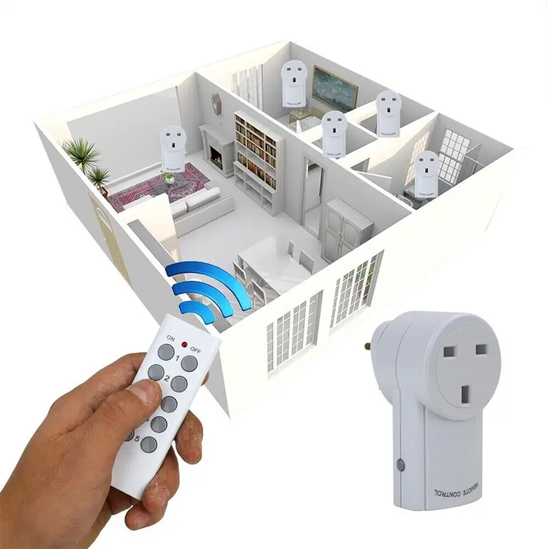 1-5 Remote Control Sockets Wireless Switch Home Mains Power Outlet Pack UK Plug 5