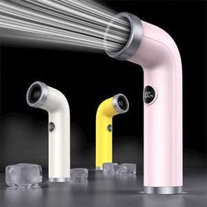 Portable Handheld Fan, 100 Speed Adjustment Handheld Fan with LED Digital Display, Bladeless Safety Design Fan for Travel & Office