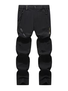 Men's Regular Fit Solid Letter Print Zip Up Pants, Casual Streetwear Trousers, Casual Comfy Breathable Quick Drying Pants for Outdoor Activities, Men's Trousers for All Seasons, Menswear