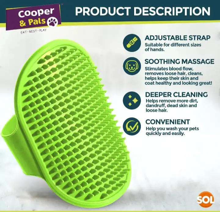 Dog Grooming Mitt Pet Glove Brush | Cat Fur Hair Remover Deshedding Hand Massage 1