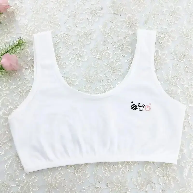 10 pcs/lot summer thin girls training bra soft brassiere sport children theme teenager agers vest 2