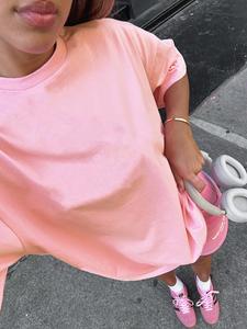 Women's Plain Round Neck Tee, Casual Half Sleeve Crew Neck T-Shirt for Summer, Fashion Women's Top for Daily Wear