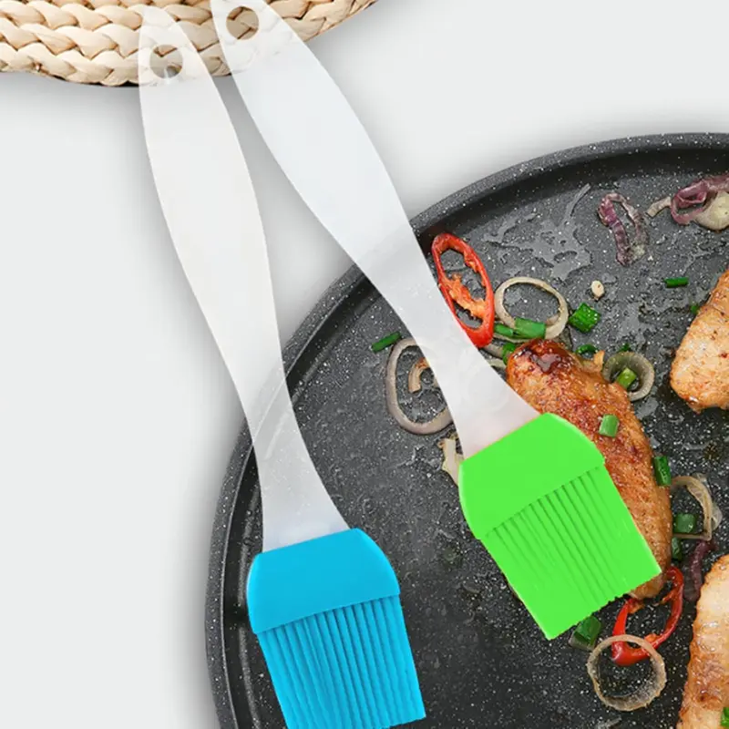 2 Pcs Silicone Pastry Brush Basting Brush Set,Heat Resistant Oil Brush,Pastry Brush Silicone,Cooking Baking Brush Set for Cooking Kitchen Baking Barbecue,Food Stirring, Baking Cooking(2 Size) Utensils Bbq Colorful Steak 4
