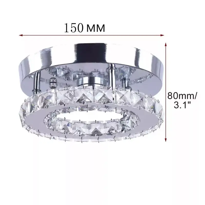 Modern LED Crystal Ceiling Light Chandelier Living Room Hallway Pendant Lamp 7