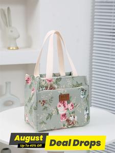 Bohemian Floral Pattern Lunch Bag for Women, Multifunctional Insulated Bag, Portable Insulated Lunch Bag with Handle, Durable Tote Bag for Work, School, Travel, Insulated Lunchbox Cooler Bags