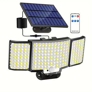 Solar Motion Sensor Light, Waterproof LED Wall Light with Remote Control, Ultra Bright Wall Lamp for Indoor Outdoor Balconies, Entrance, Garage, Passage Lighting