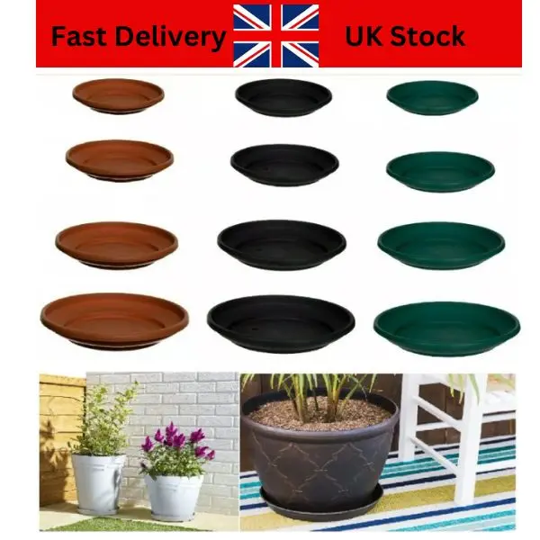 Plastic Saucer Base Round Plant Flower Pot Plate Water Drip Tray Planter Garden - Home Organizer 0