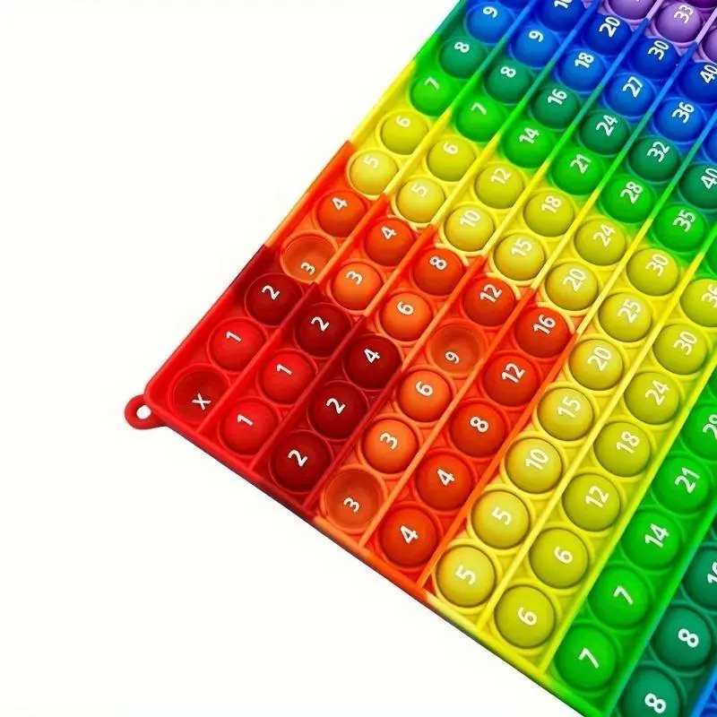 Colorful 12x12 Multiplication Push Bubble Fidget Pop Toys, Times Table Math Teaching Resources Educational Toys Gifts for Kids Halloween Christmas Gift 4