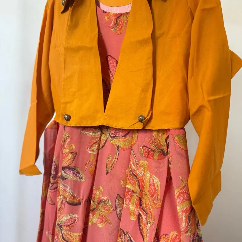Women's Summer Jacket Frock Set - 2 Piece - Coats, Bridal, Womenswear, Tops, Outerwear, Long Sleeve, Comfort