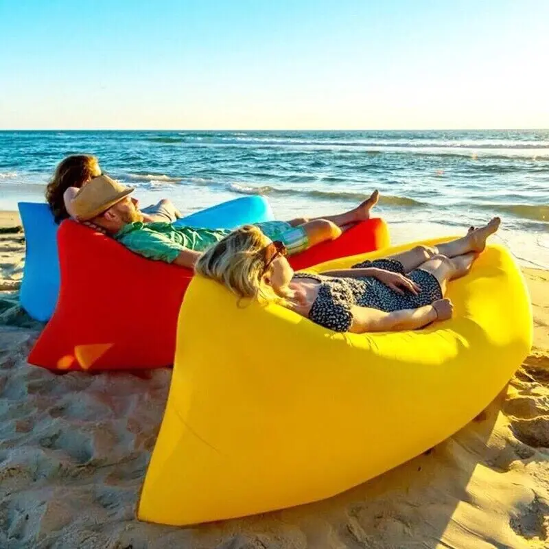 Lazy Outdoor Inflatable Sofa Air Bed Lounger Sofa Sack Hangout Camping Beach Bag 2