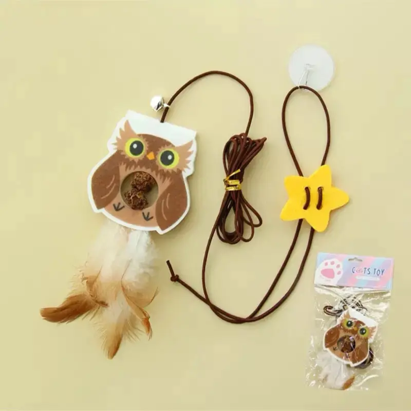 Cat Kitten Door Hanging Foam Animals with Catnip Ball or Matatabi Fruit - Perfect for Your Feline Friend 2