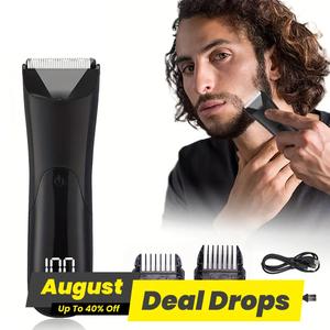 Electric Body Hair Trimmer Kit, 1 Box Usb Rechargeable Hair Clipper with Led Spotlight, Men's Grooming Kit, Body Care Product, Grooming Tools, Facial Hair Trimmer, Multifunctional Hair Removal Trimmer, Gift, Cordless Rechargeable Trimmer