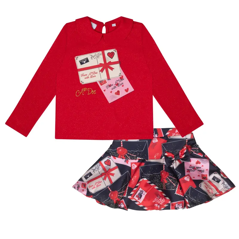 AW24 A Dee Girls With Love Roxy Red Skirt Set 2