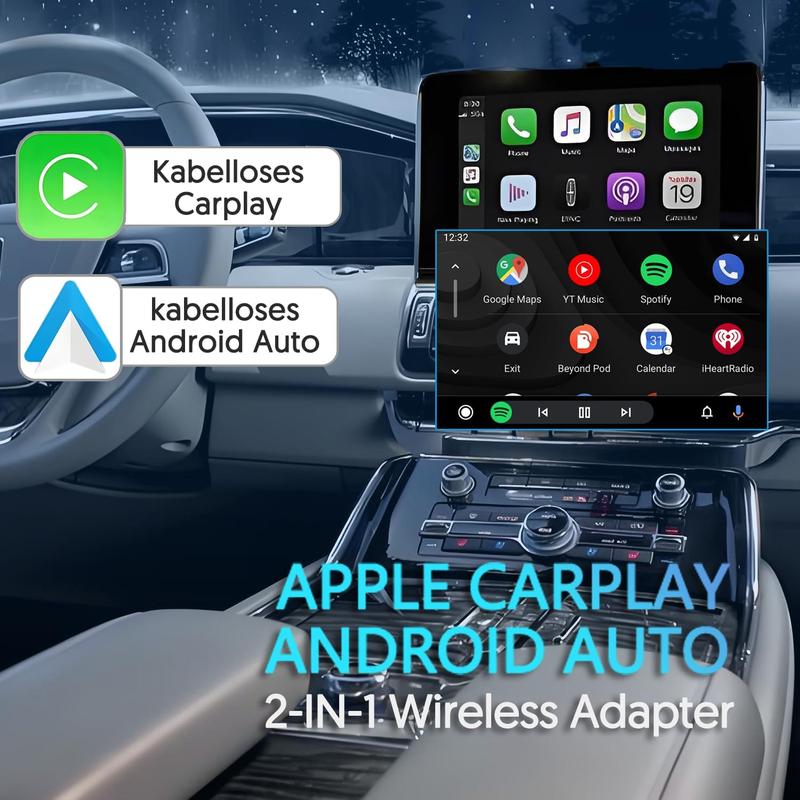 【UK SELLER 】Wireless Car System Box for Carplay, Adapter Compatible with CarPlay Android Auto, Convert Wired to Wireless Dongle, Plug & Play Vehicle System for iOS 10+ Android 11+, Car Electronics 6