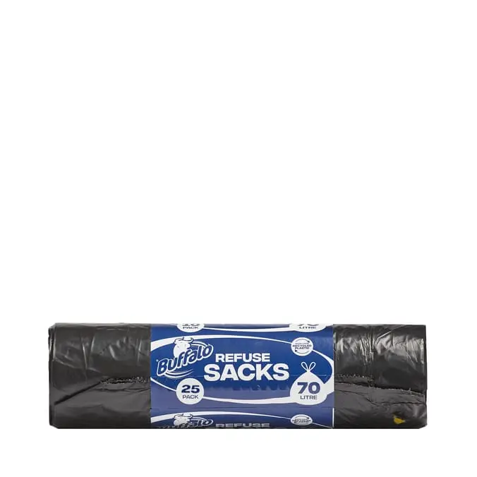 Buffalo Super Strong Refuse Sacks 70 Litre 25 Pack