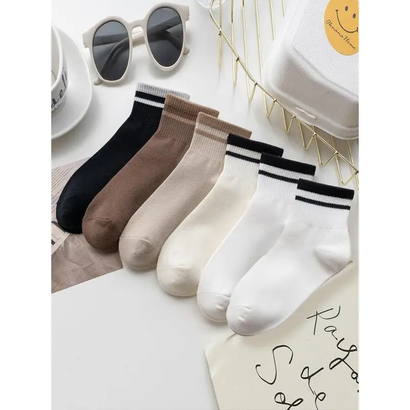 Women's Solid Crew Socks, Comfy Mid Calf Socks, Summer Wear 2025, Fashion School Wear Uk, Women Hosiery for All Seasons, Back To School Clothes, Comfy Wear for Women, Autumn Wear 2025, Valentine's Day Gift for Girl, Cosy Socks Womenswear Comfort 3