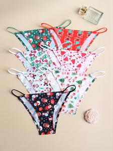 Women's Drop Waist Panty, Casual Cute Soft Comfy Breathable Halloween Themed Print Seamless Knicker for Daily Wear, Ladies Underwear for All Seasons