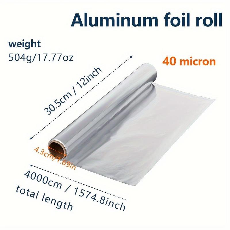 1 Roll Heavy Duty Aluminum Foil, 12-Inch Wide, Premium Wrapping for Christmas and New Year Gifts, 65.66 Sq Ft, No Electricity Needed, Holiday Material Cookware Disposable 3