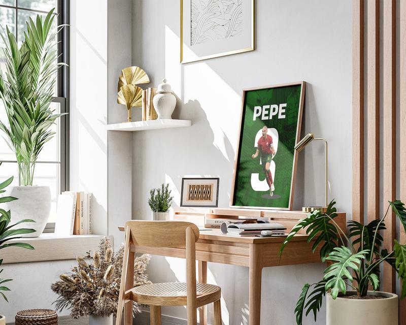 able Pepe Poster, Football Present for Pepe Lovers, Portuguese Soccer Legend, Portugal National Team Wall Art, 20x25 Centimeters, Unframe 1