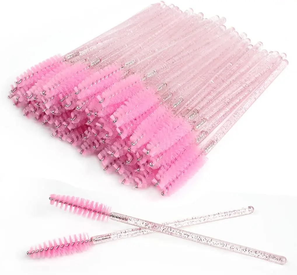 60 PCS Disposable Eyelash Brushes, Spoolies Eyebrow, Mascara Wands Applicator Lash Brushes Castor Oil Brush Cosmetic Makeup Tools