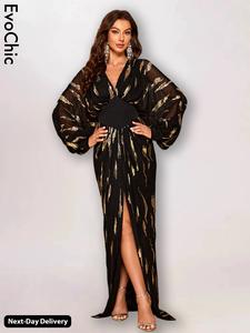 EvoChic UK Women’s V-Neck Sequin Dress,Dress in Club for Women,wedding dress,Long Sleeve,Ladies Dresses,Formal Gown,Maxi Dress,evening dress,drop waist dress,Modest Evening Wear,Women's Dresses,Cocktail Dress,Prom Dress,Ball Gown,Party Dress,Elegant Dress